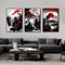 Japanese Wall Art Set Vintage Landscape Canvas Prints In Black And Red Oriental Decor 4