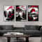 Japanese Wall Art Set Vintage Landscape Canvas Prints In Black And Red Oriental Decor 6