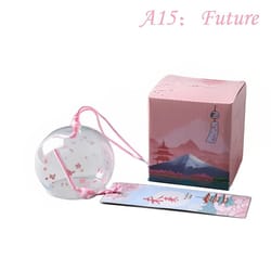 japanese wind chime glass furin bell with sakura design for peaceful home decor