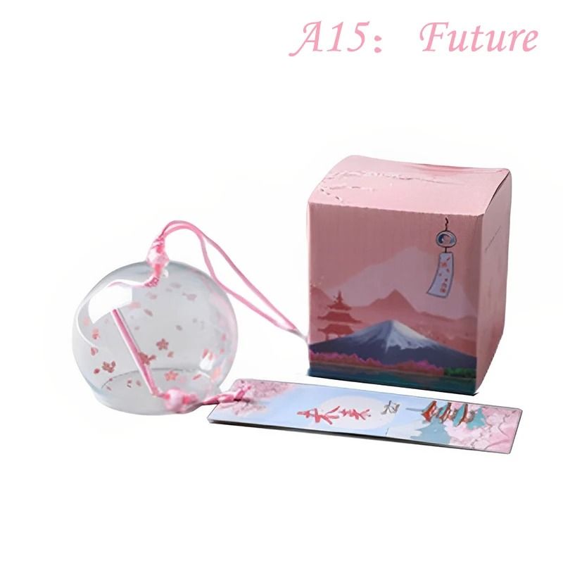 Japanese Wind Chime Glass Furin Bell With Sakura Design For Peaceful Home Decor 0