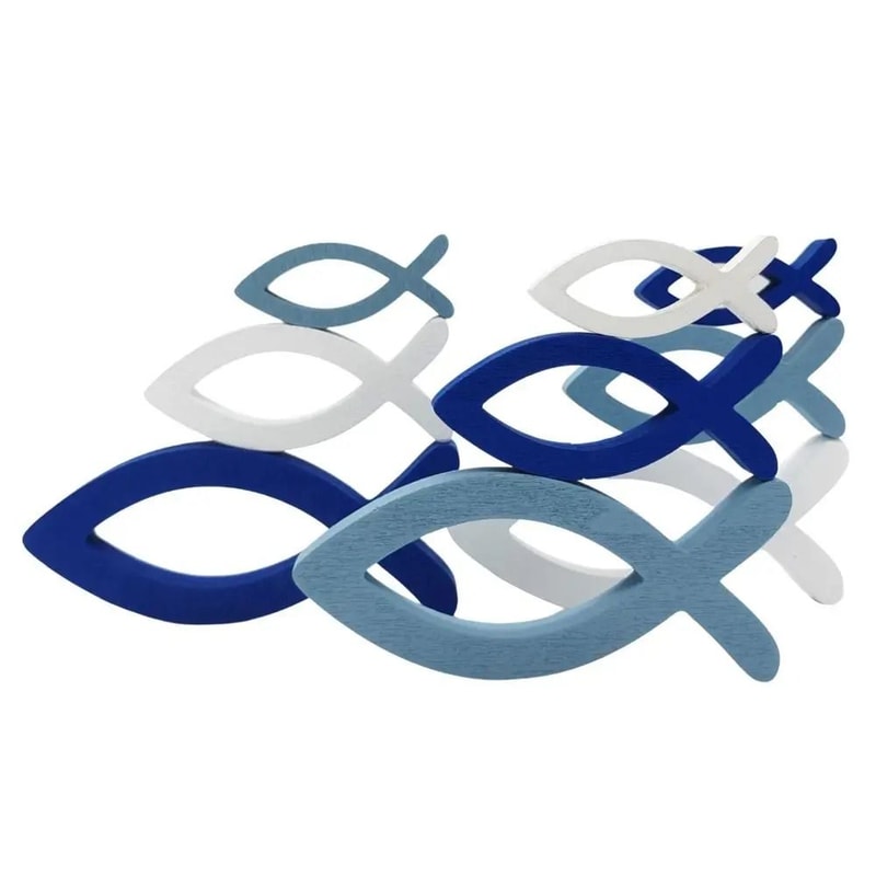 Coastal Wooden Fish Wall Decor Set Ocean Inspired Wall Art For Beach House Styling 1