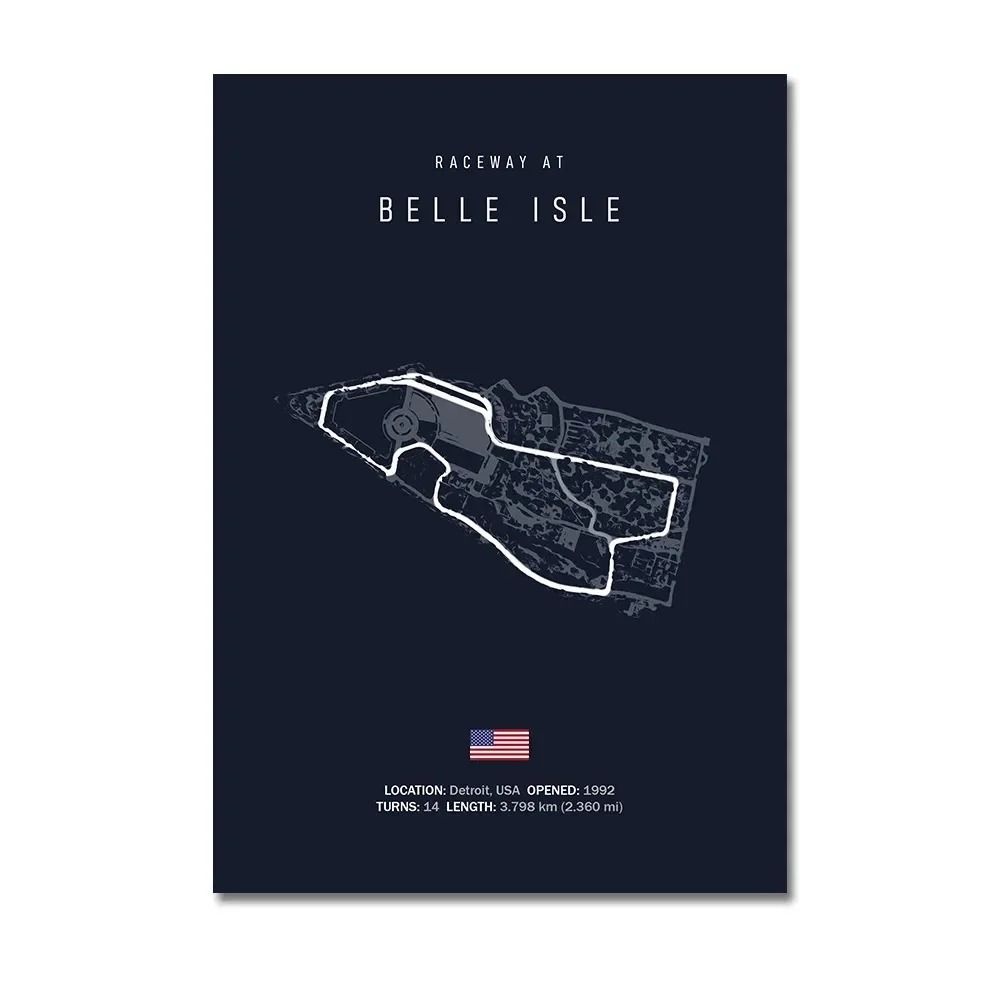 F1 Track Wall Art Circuit Map Canvas Poster For Motorsport Racing Decor 11