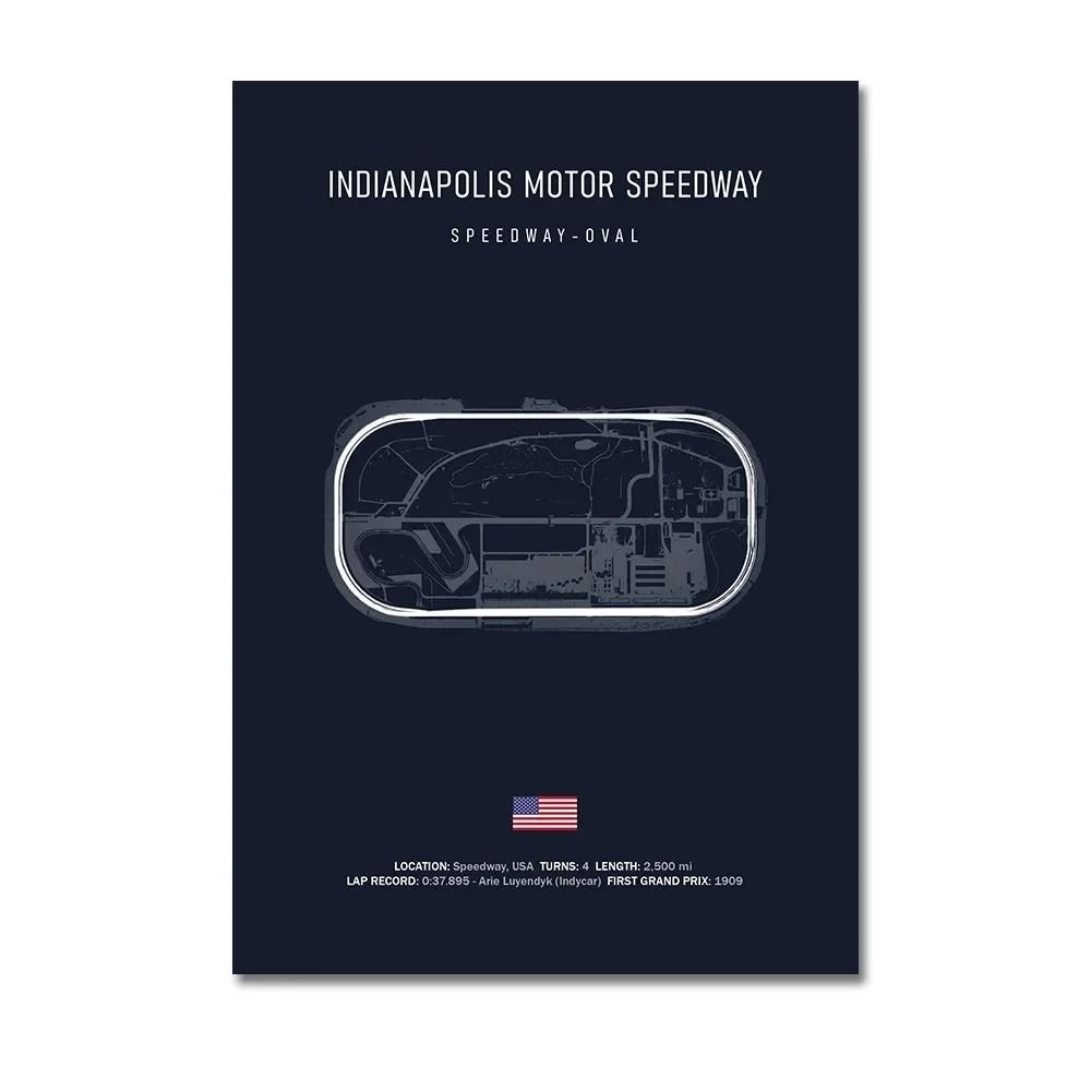 F1 Track Wall Art Circuit Map Canvas Poster For Motorsport Racing Decor 6