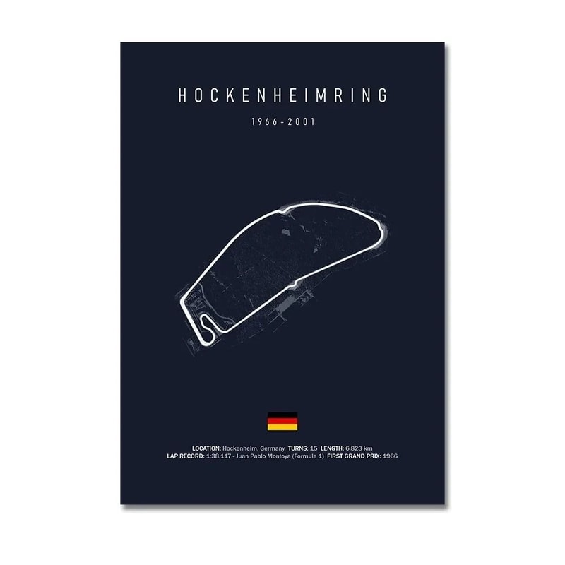 F1 Track Wall Art Circuit Map Canvas Poster For Motorsport Racing Decor 17