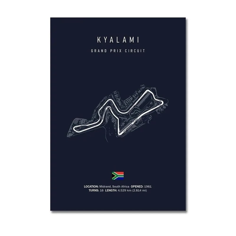 F1 Track Wall Art Circuit Map Canvas Poster For Motorsport Racing Decor 18