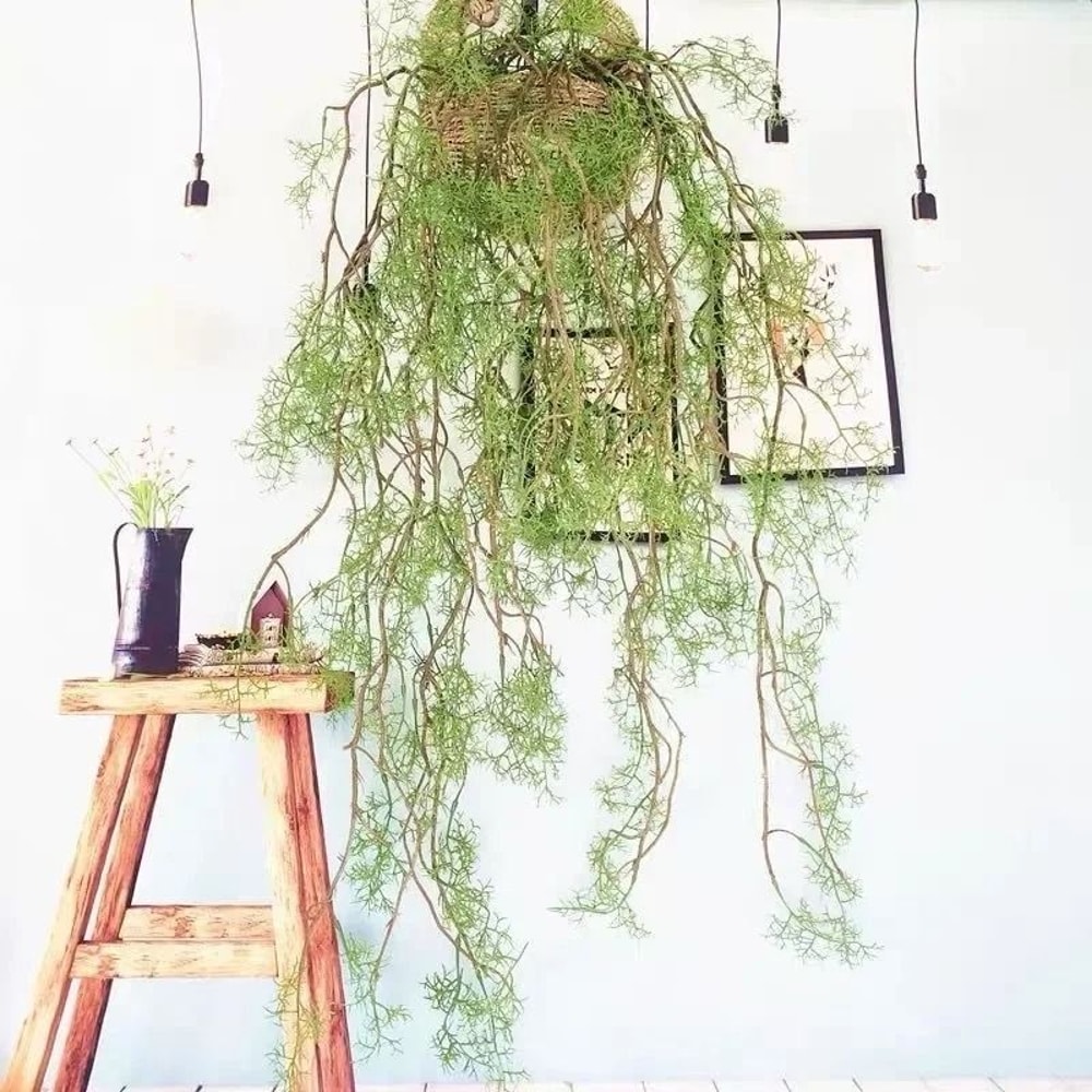 Artificial Hanging Vines Green Rattan Wall Decor For Natural Indoor Styling 6