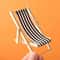 Mini Beach Chair Dollhouse Furniture Wooden Recliner Model For Outdoor Scene Decor 5