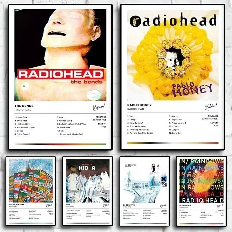 Radiohead The Bends Poster Album Cover Wall Art Canvas For Rock Music Decor 0