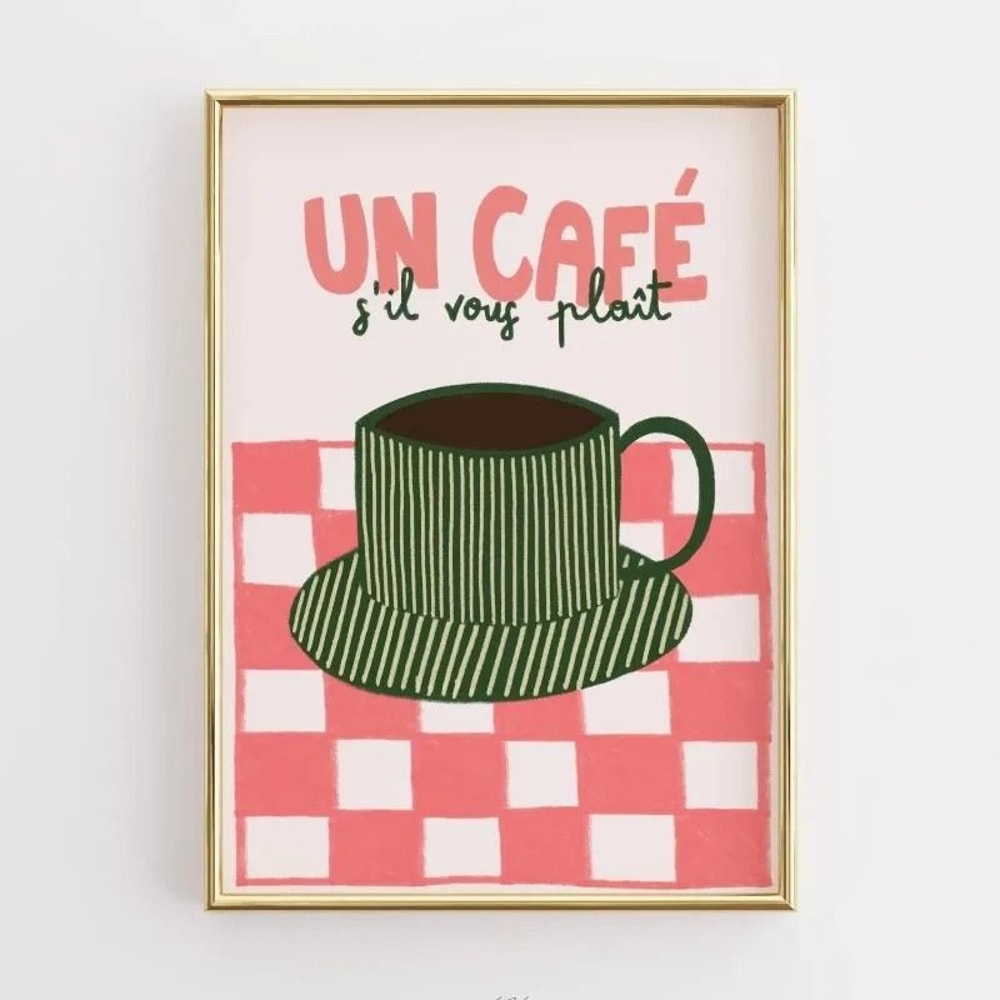 Funny Kitchen Wall Art Coffee Lover Poster Retro Food Canvas Print For Modern Kitchen Decor 0