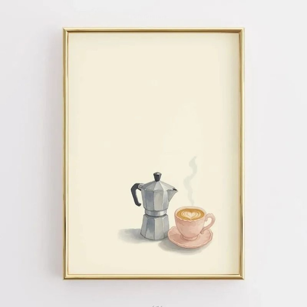 Funny Kitchen Wall Art Coffee Lover Poster Retro Food Canvas Print For Modern Kitchen Decor 9
