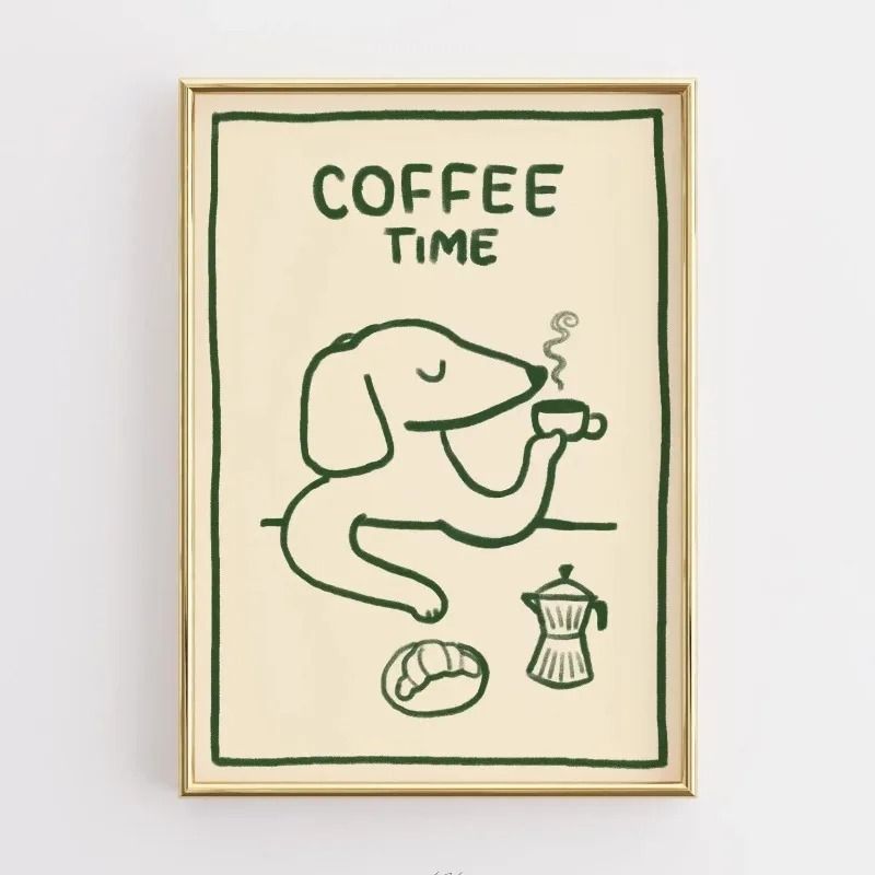 Funny Kitchen Wall Art Coffee Lover Poster Retro Food Canvas Print For Modern Kitchen Decor 12