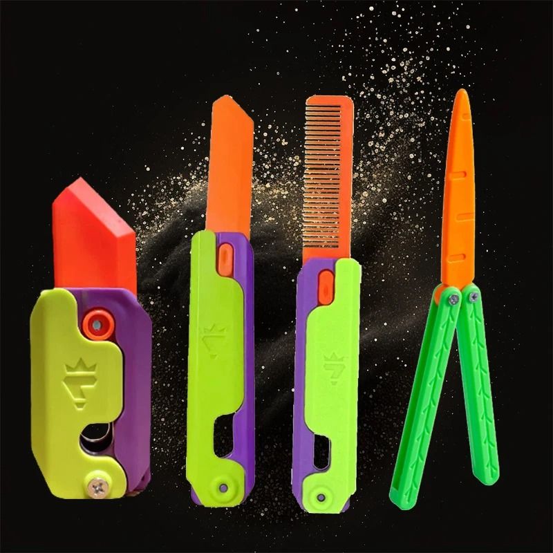 Carrot Fidget Toy 3D Printed Butterfly Style Stress Relief Gadget For Fun Desk Play 8