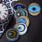 Wooden Coaster Set Evil Eye Design Decorative Coffee Drink Coasters For Table Protection 4