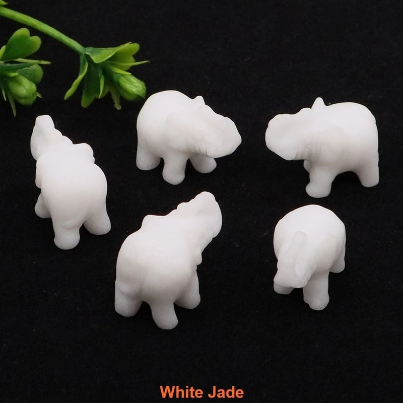 Crystal Elephant Figurine Mini Amethyst Stone Animal Decor For Healing And Home Display 2