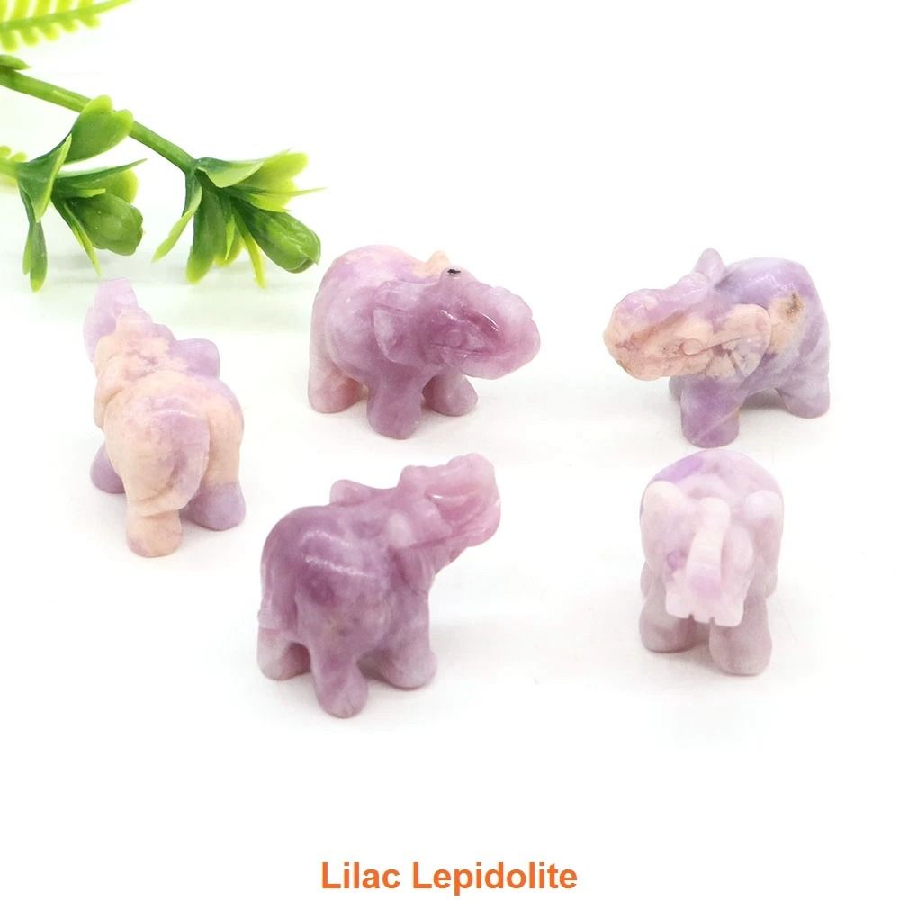 Crystal Elephant Figurine Mini Amethyst Stone Animal Decor For Healing And Home Display 16