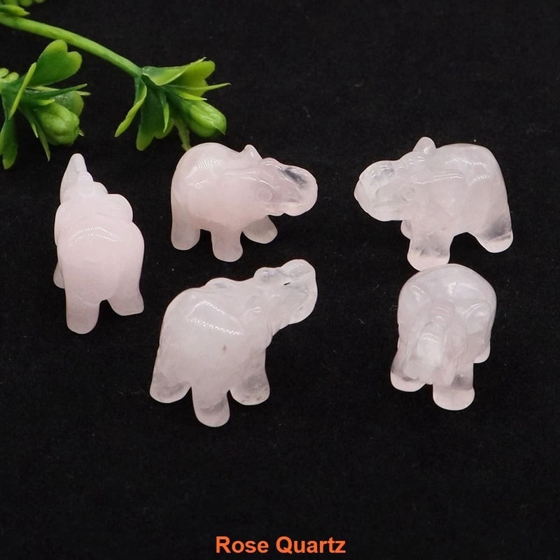 Crystal Elephant Figurine Mini Amethyst Stone Animal Decor For Healing And Home Display 6