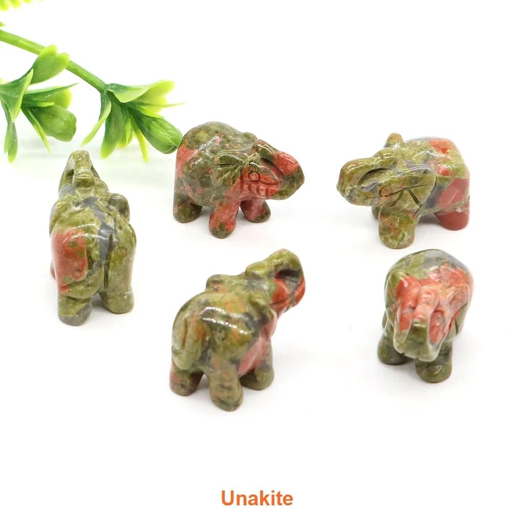 Crystal Elephant Figurine Mini Amethyst Stone Animal Decor For Healing And Home Display 8