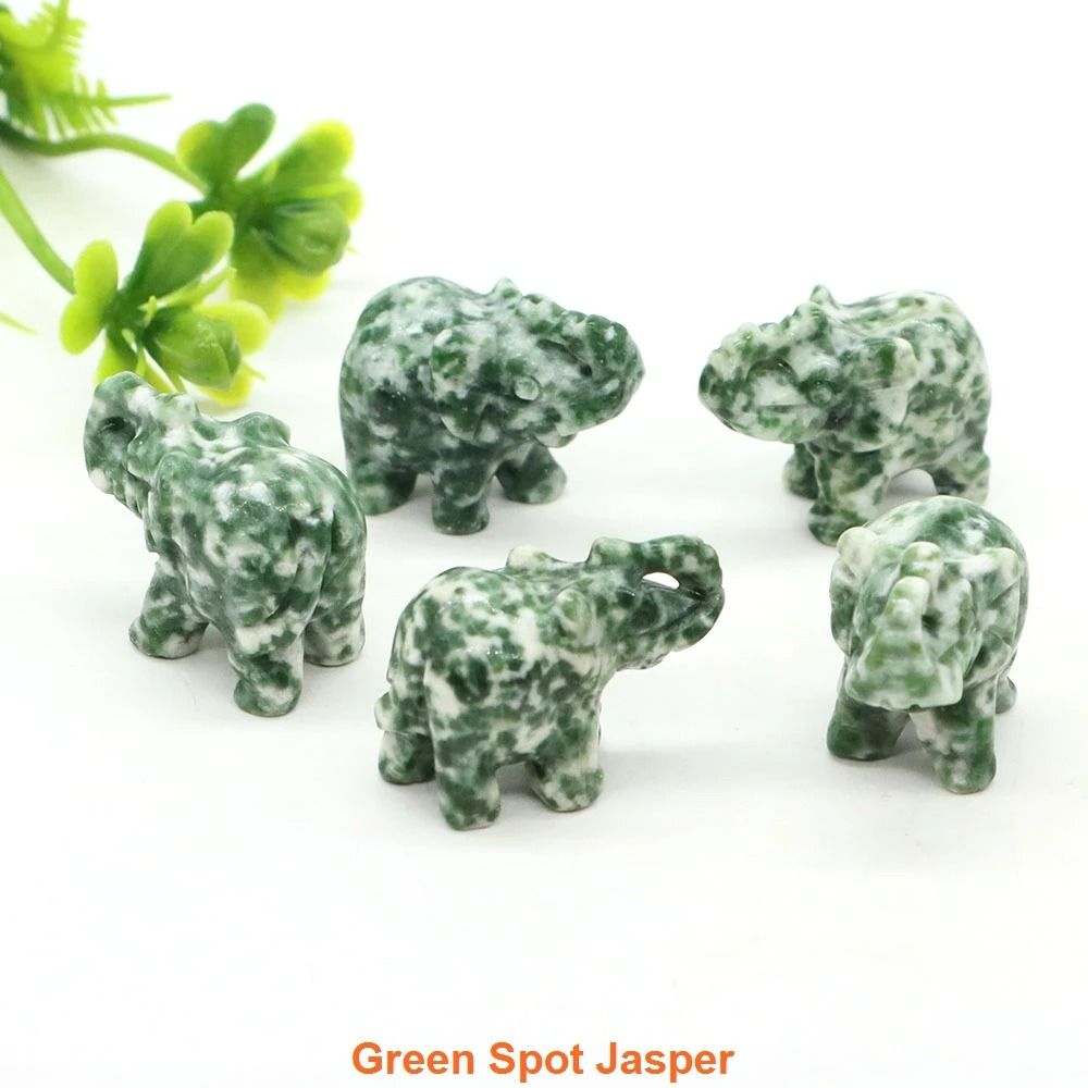 Crystal Elephant Figurine Mini Amethyst Stone Animal Decor For Healing And Home Display 19