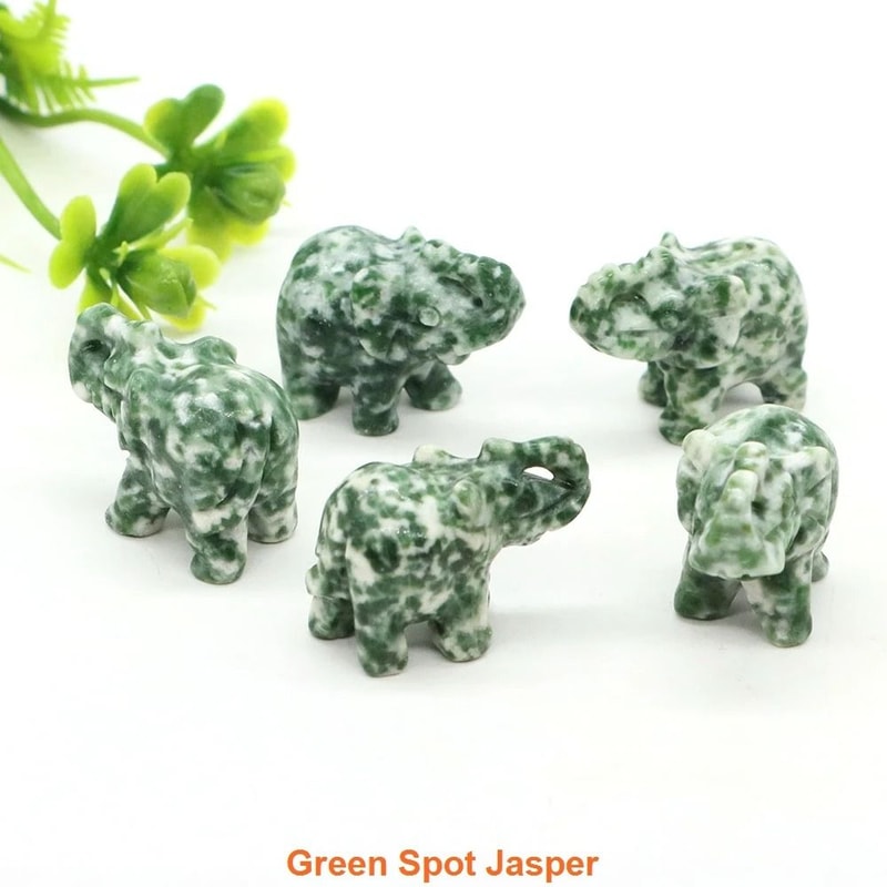 Crystal Elephant Figurine Mini Amethyst Stone Animal Decor For Healing And Home Display 19