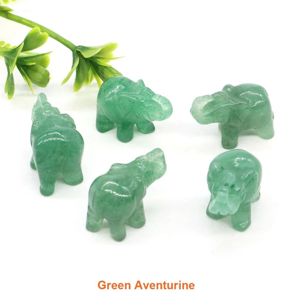 Crystal Elephant Figurine Mini Amethyst Stone Animal Decor For Healing And Home Display 20