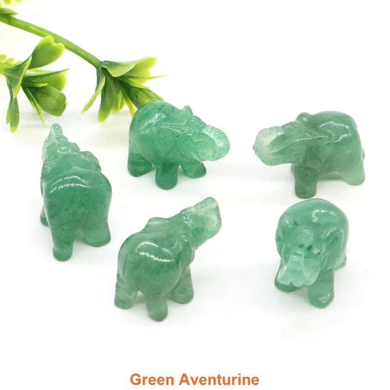 Crystal Elephant Figurine Mini Amethyst Stone Animal Decor For Healing And Home Display 20