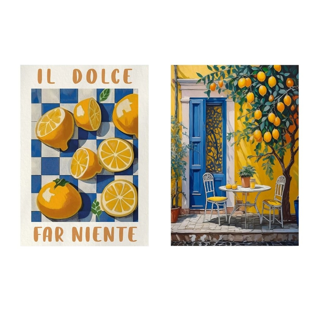 Italian Lemon Tree Wall Art Cottagecore Landscape Canvas Print For Spring Home Decor 15