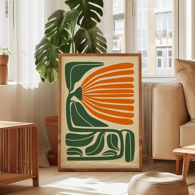 Minimalist Floral Line Wall Art Beige Botanical Canvas For Modern Home Decor 11