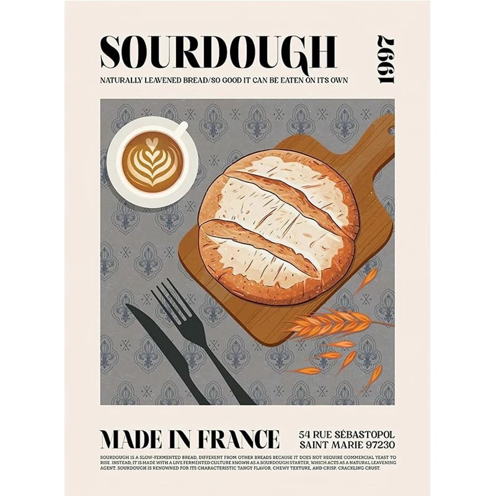 World Cuisine Food Wall Art Canvas Kitchen Poster Ravioli Ramen Pizza Coffee Decor 7