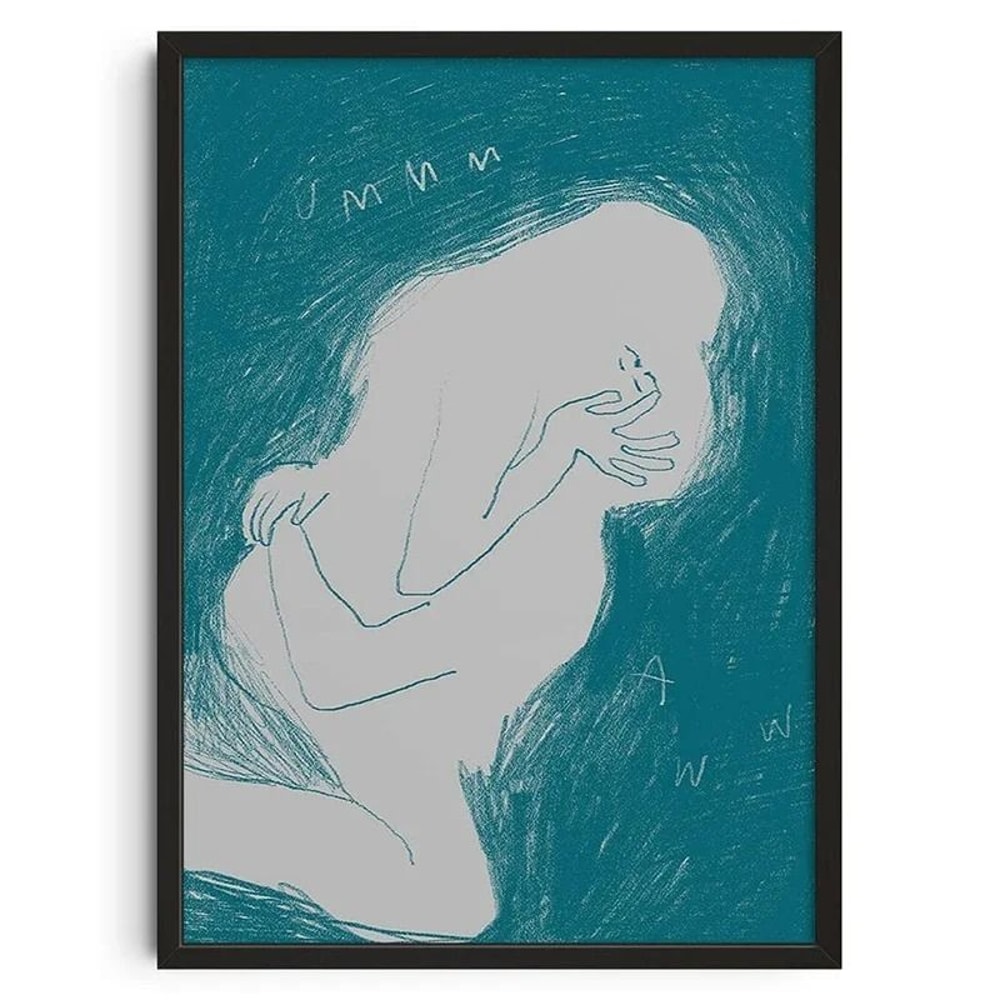 Bauhaus Geometric Wall Art Japanese Snake Poster Mid Century Modern Canvas Decor 12