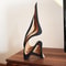 Modern Wooden Curved Bookshelf Artistic Desk Organizer Decorative Shelf 7