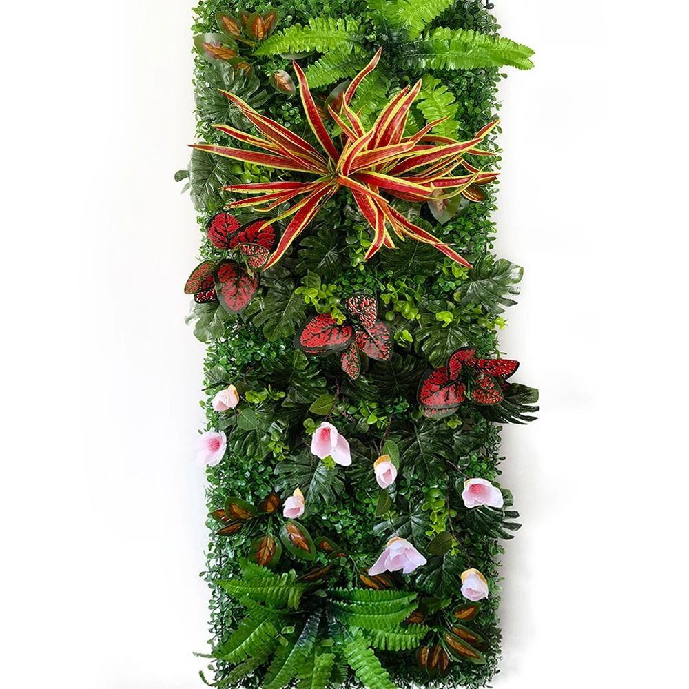 Artificial Green Wall Panel Subtropical Plant Backdrop Garden Fence Decor 7