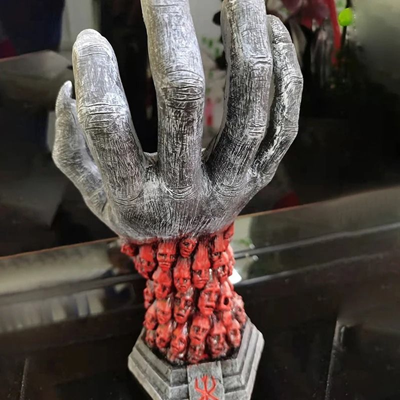 Grim Reaper Skull Figurine Gothic Resin Rune Decor Dark Fantasy Ornament 7