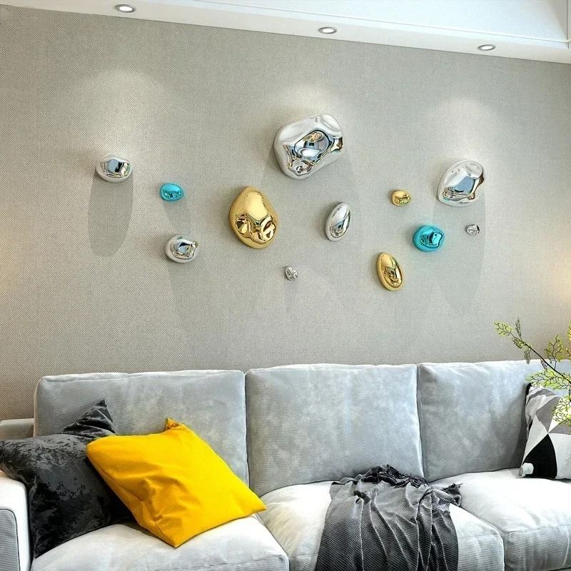 3D Gold Stone Wall Decor Modern Luxury Hanging Ornament Accent 21