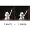 White Ceramic Samurai Figurine Geometric Oriental Warrior Decor 14