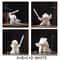 White Ceramic Samurai Figurine Geometric Oriental Warrior Decor 21