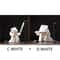White Ceramic Samurai Figurine Geometric Oriental Warrior Decor 11