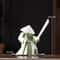 White Ceramic Samurai Figurine Geometric Oriental Warrior Decor 2