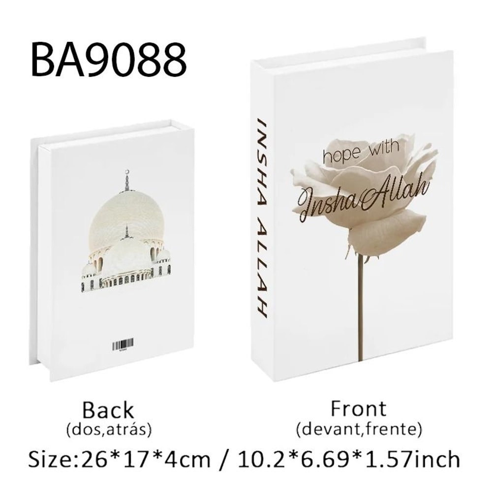 Islamic Decorative Book Storage Box Luxury Coffee Table Fake Book Decor 5