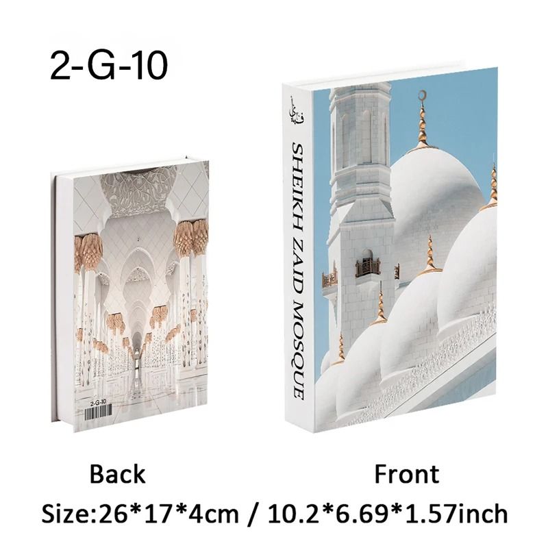 Islamic Decorative Book Storage Box Luxury Coffee Table Fake Book Decor 18