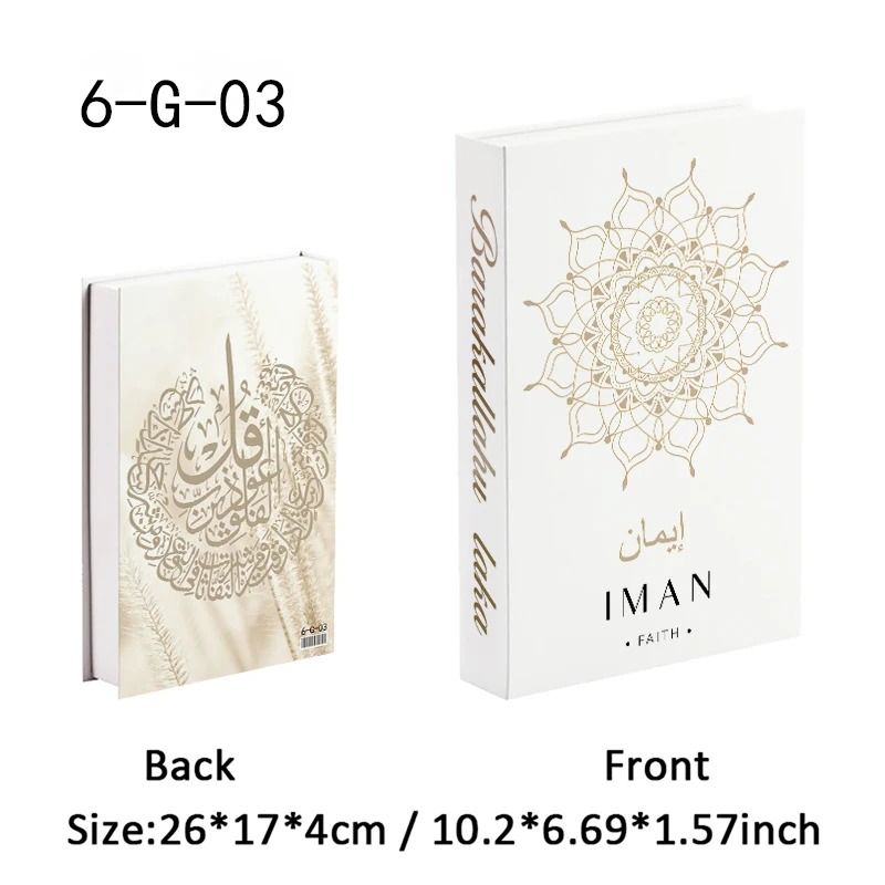 Islamic Decorative Book Storage Box Luxury Coffee Table Fake Book Decor 26