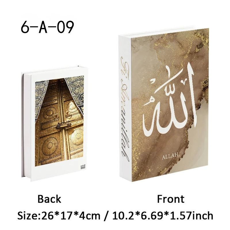 Islamic Decorative Book Storage Box Luxury Coffee Table Fake Book Decor 28