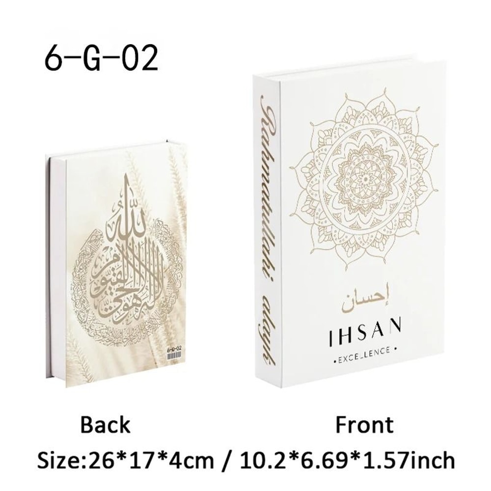 Islamic Decorative Book Storage Box Luxury Coffee Table Fake Book Decor 29