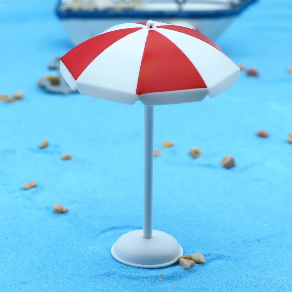Mini Beach Umbrella Dollhouse Decor Ocean Theme Micro Landscape Prop 1