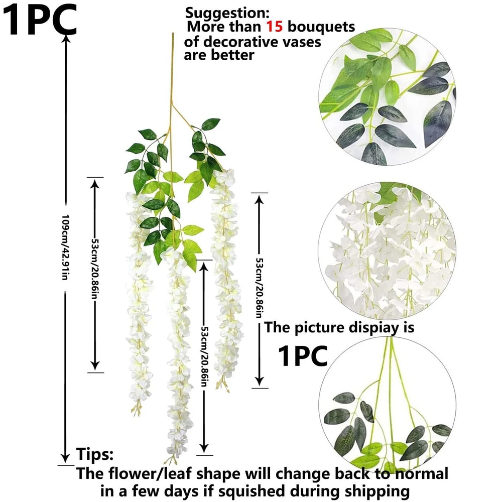 Artificial Violet Vine Flowers Hanging Plant Wedding Decor Arrangement 6