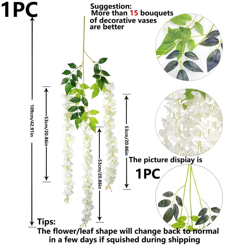 Artificial Violet Vine Flowers Hanging Plant Wedding Decor Arrangement 6