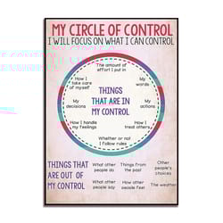 social worker control circle poster mental health inspirational wall art