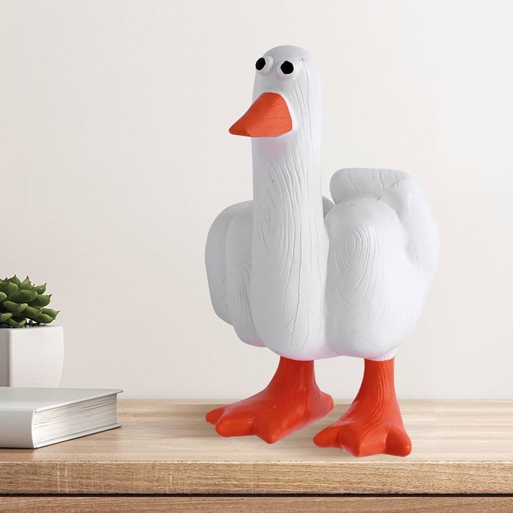 Funny Duck Resin Figurine Cute Desk Ornament Novelty Home Decor 0