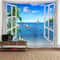 Window Scenery Wall Tapestry Nature View Mural Background Decor 1