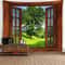 Window Scenery Wall Tapestry Nature View Mural Background Decor 22