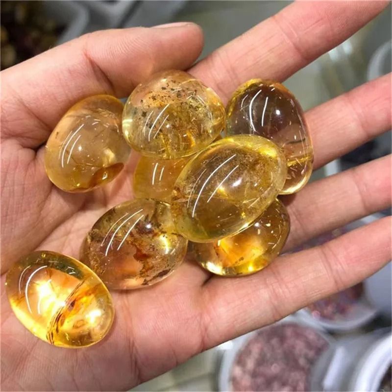 Natural Citrine Tumbled Stones Polished Crystal Healing Decor 1